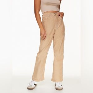 Levi's Premium Ribcage Straight Ankle Corduroy Pant in Granola